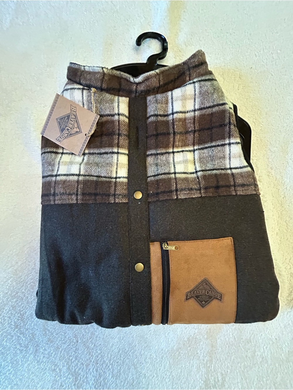 2XL Brown Plaid & Dark Brown Jacket